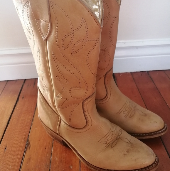 Vintage women's cowboy boots leather size 6 - Picture 2 of 3